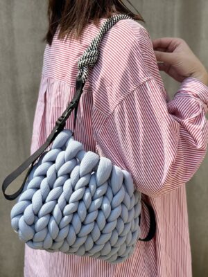 手編涼感粗線包X登山背帶 Chunky Knit Bag