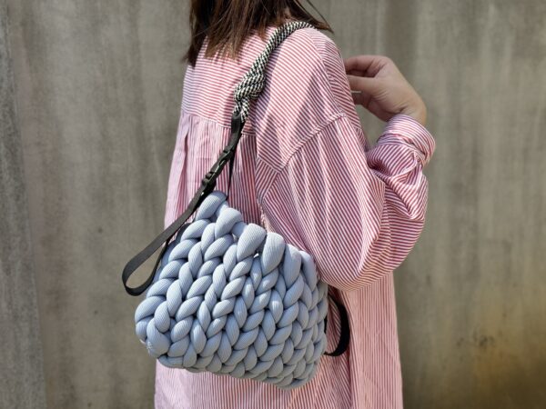 手編涼感粗線包X登山背帶 Chunky Knit Bag